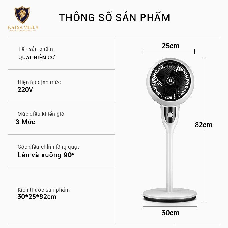 Quạt đứng KASAVILLA thiết kế nhỏ gọn model JD-8112