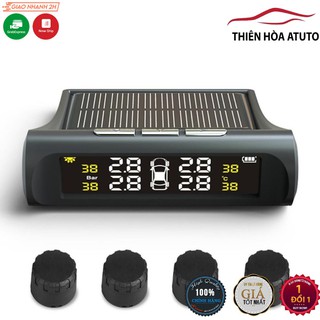 Cảm Biến Áp Suất Lốp Chuẩn quốc tế (gắn đầu Van ) Vào hình LCD chạy năng lượng mặt trời mới thương hiệu TPMS