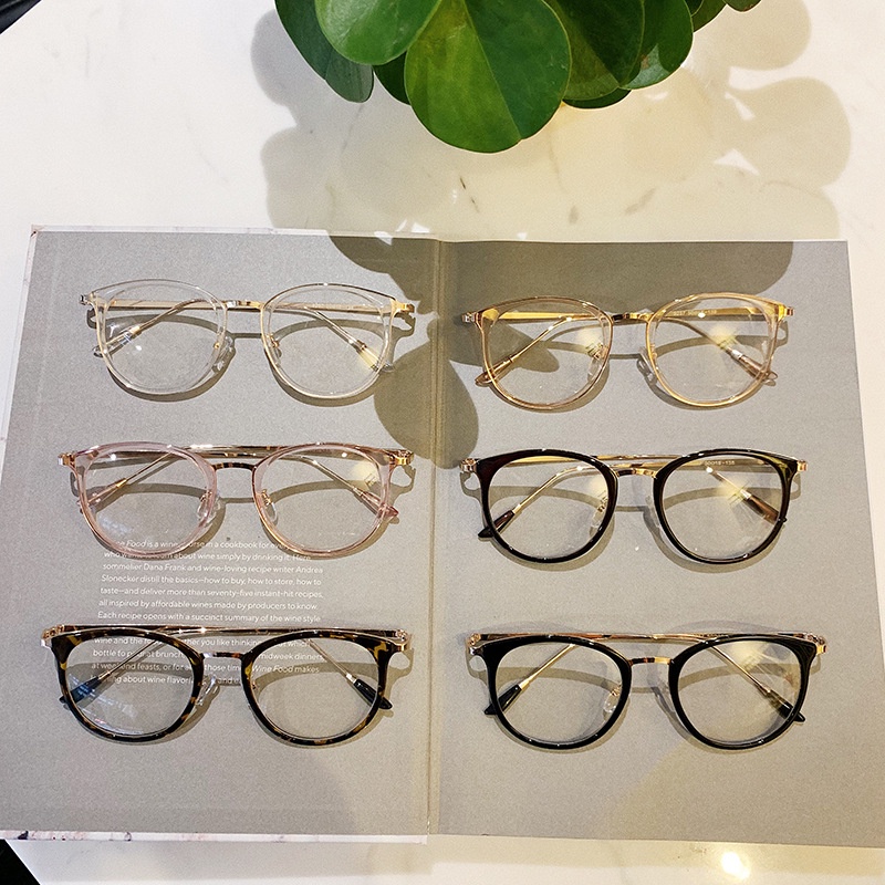 Kính tròn mắt mèo kim loại nam nữ VIENDO đổi màu chống ánh sánh xanh phụ kiện thời trang 9237