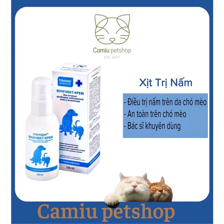 Xịt trị nấm cho chó mèo Pchelodar