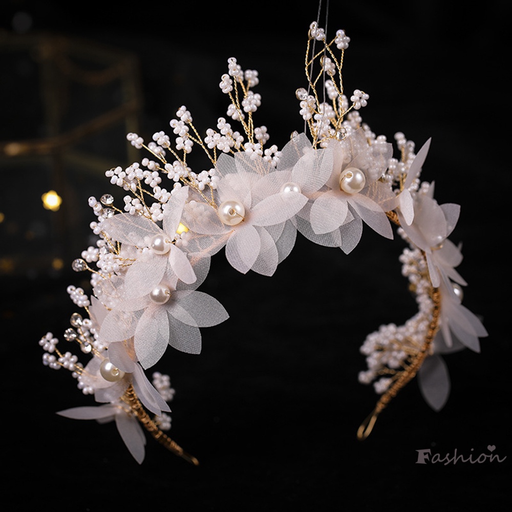 Set Cài Tóc + Bông Tai Mềm Mại Đính Ngọc Trai Nhân Tạo Dành Cho Cô Dâu