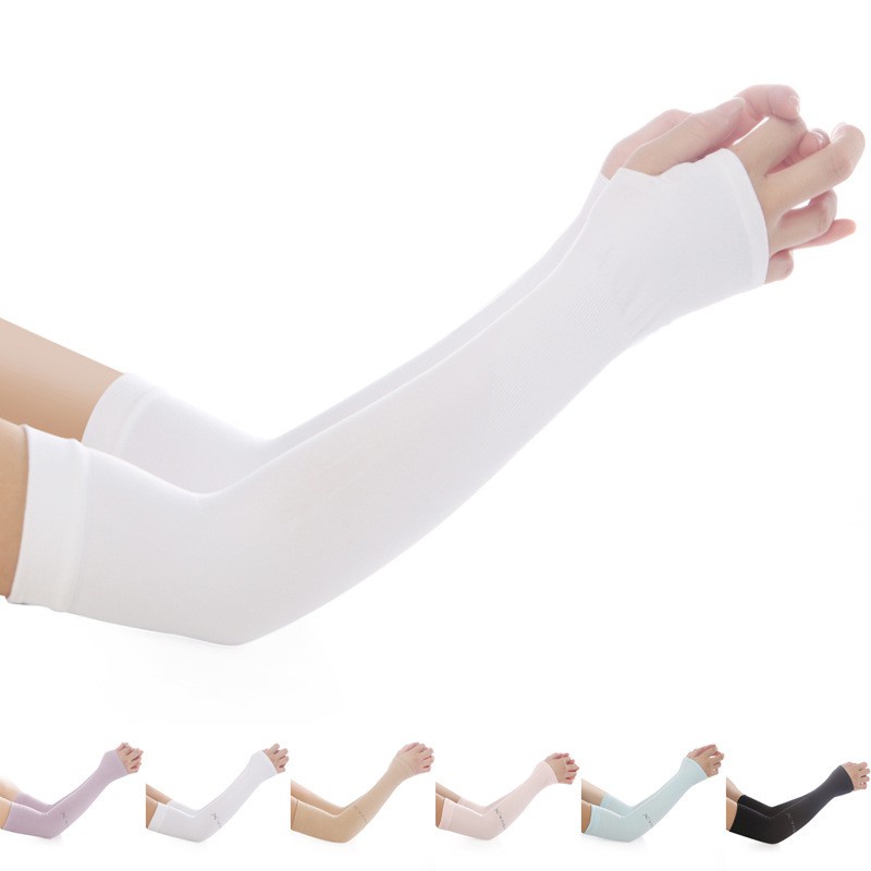 Cặp găng tay dài hở ngón bảo vệ da chống nắng dành cho nam và nữ