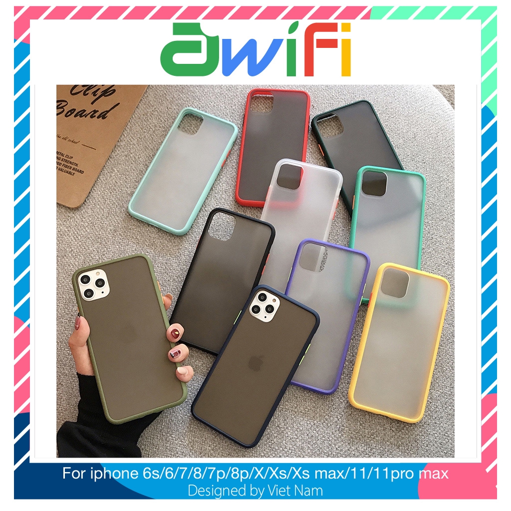 Ốp lưng iphone nhám mặt mờ 5/5s/6/6plus/6s/6splus/7/7plus/8/8plus/x/xr/xs/11/12/pro/max/plus/promax - Awifi Case D2-4