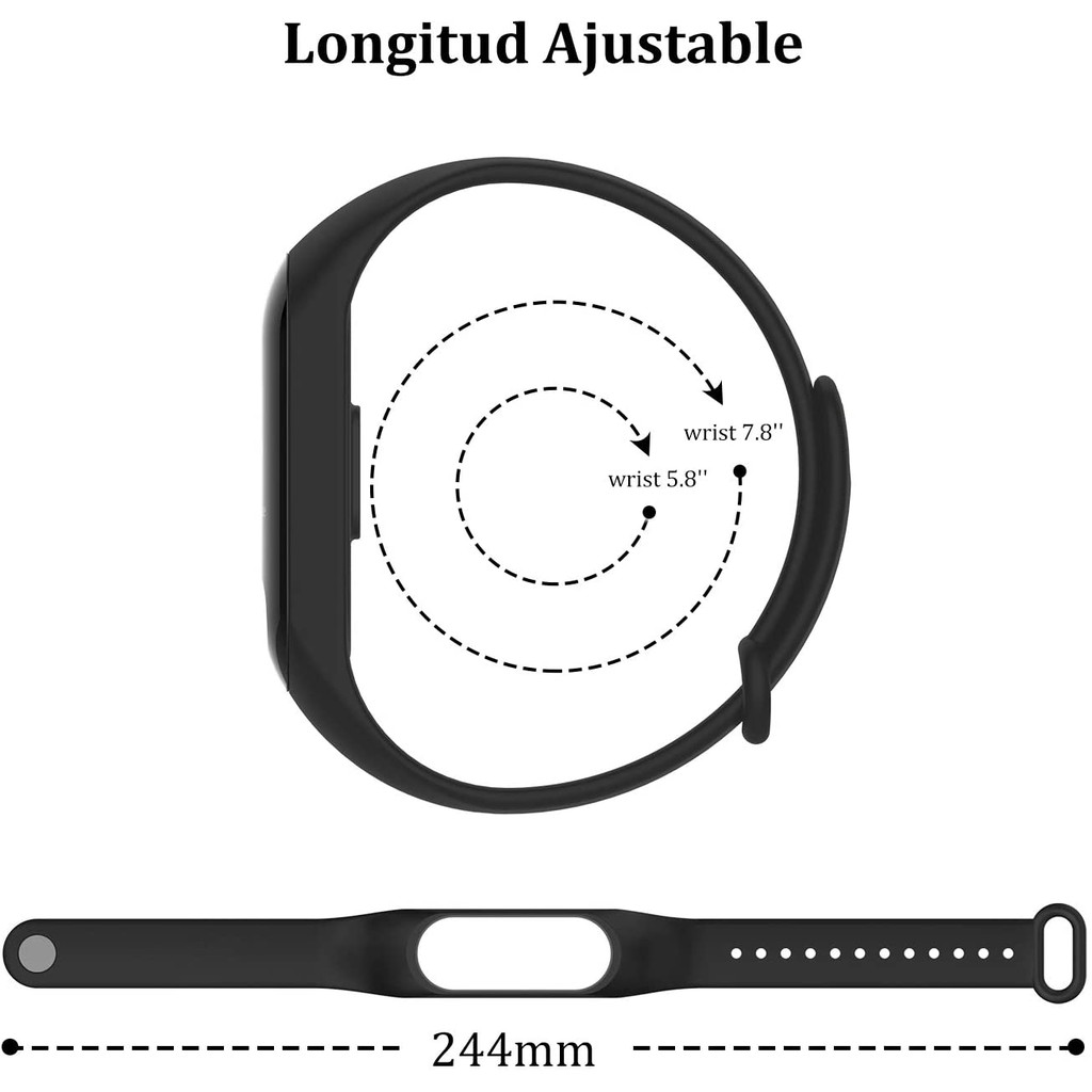 Dây Đeo Thay Thế Chất Liệu Silicon Màu Trơn Cho Xiaomi Mi Band 3 / Mi Band 4 / Mi Band 3 / Mi Band 4 / Mi Band 5