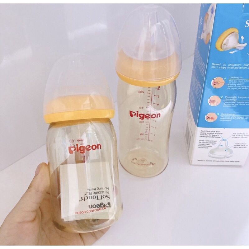 Bình sữa Pigeon Softouch cổ rộng dung tích 160ml và 240ml-PPSU