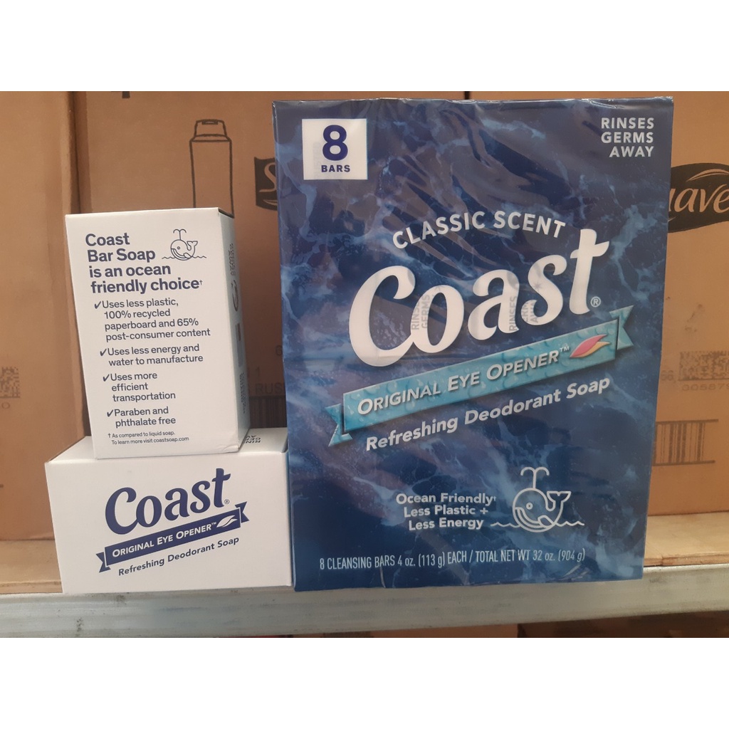 Lốc 8 bánh Xà bông cục Coast 113g