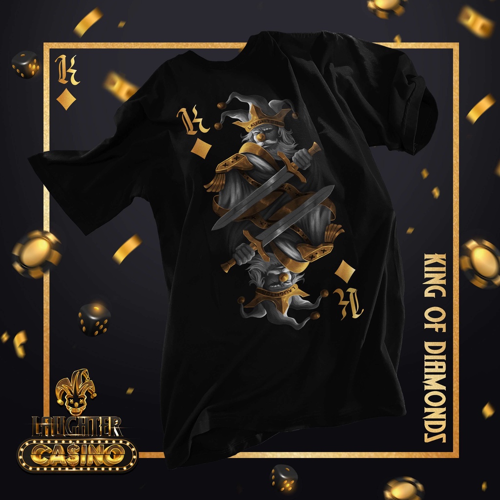 LAUGHTER CA$INO JQKA T-Shirt - Áo Phông Oversized Tee 100% Cotton | BigBuy360 - bigbuy360.vn