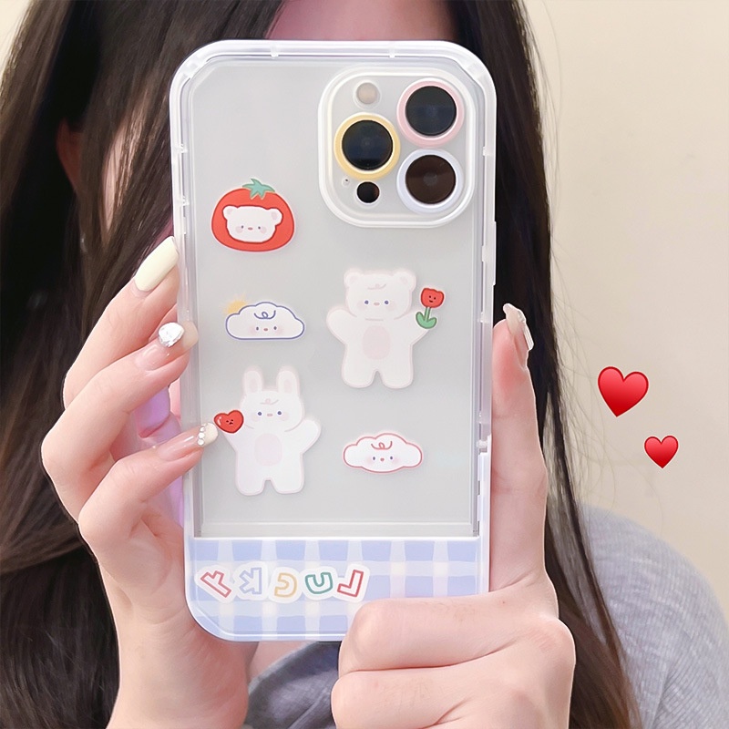 Ốp lưng iphoneỐp Điện Thoại  Kèm Giá Đỡ Tàng Hình Họa Tiết Hoạt Hình Dễ Thương Cho iphone 14 / 13Pro 12 / xs / 6 / 7 / 8PLUSDinuo case