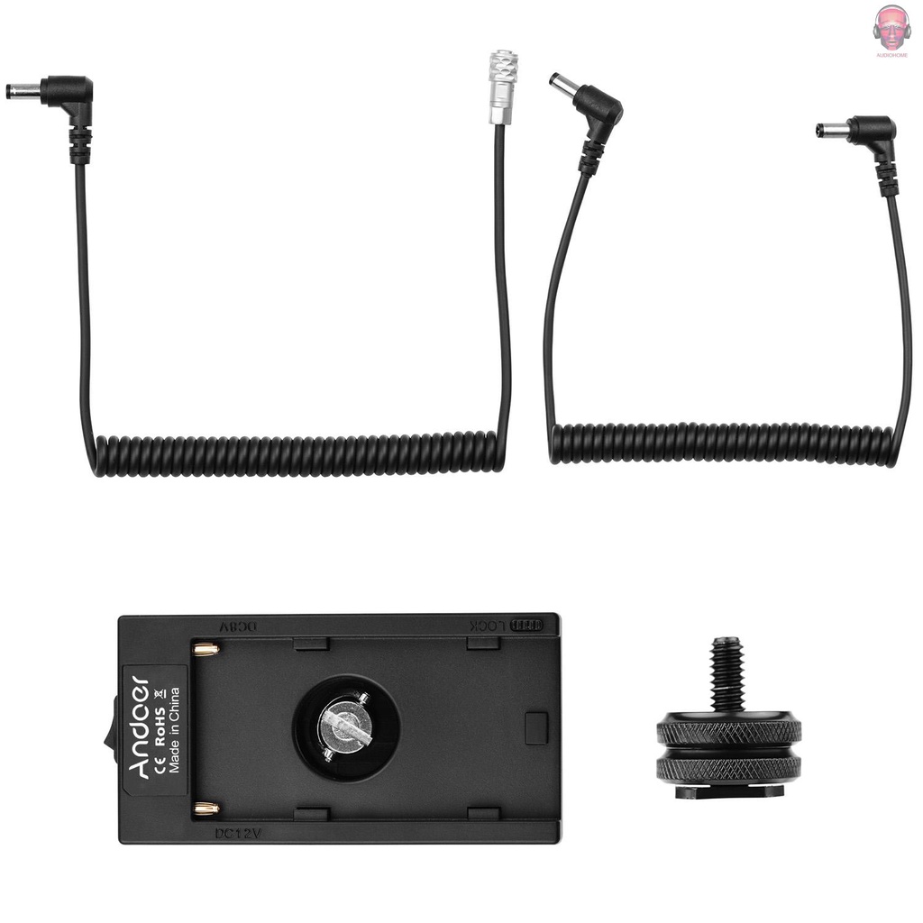 Giá đỡ pin Andoer NP-F970 F750 + dây cáp nguồn BMPCC 4K/ 6K cho máy ảnh