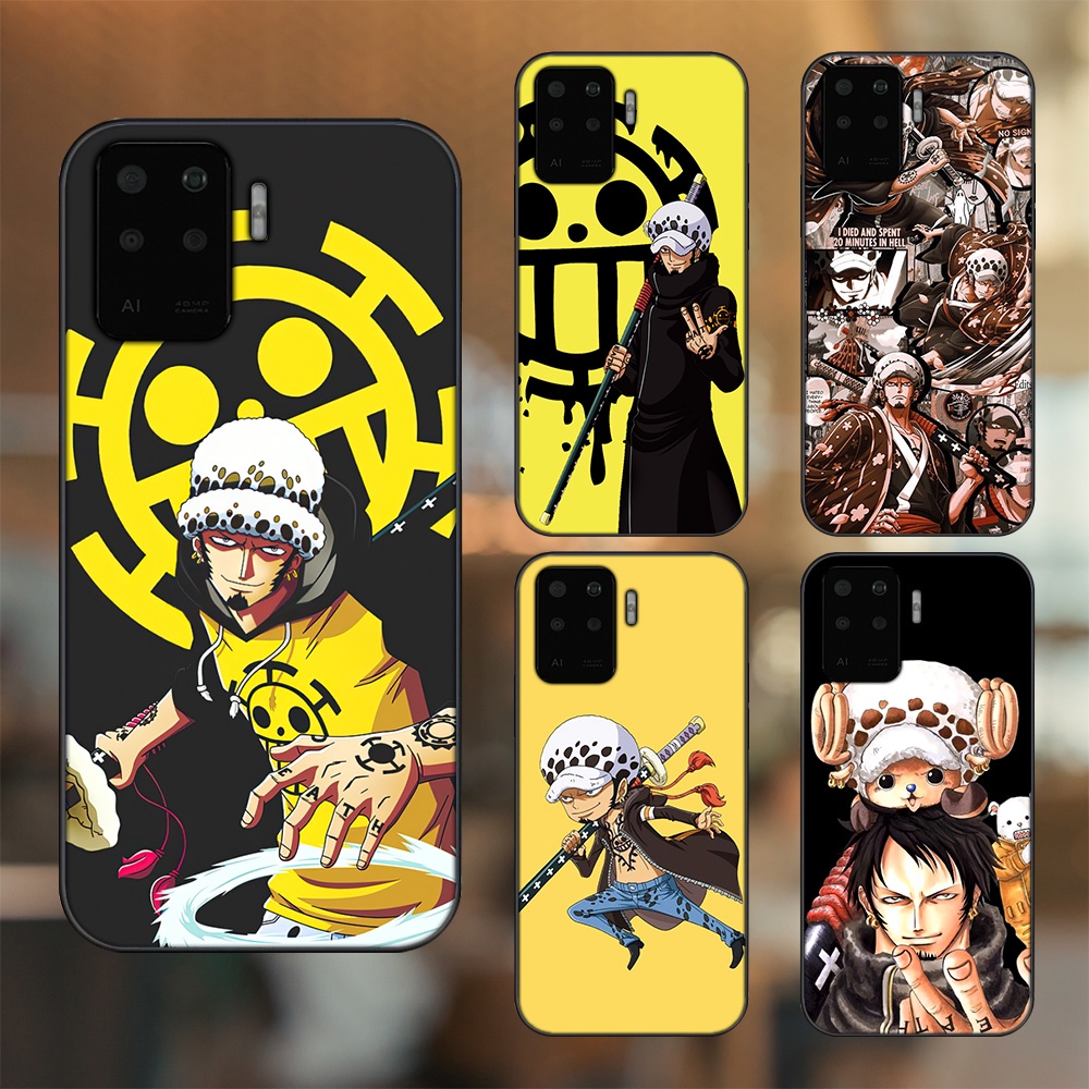 Ốp lưng Oppo A94 viền đen in hình Law One Piece