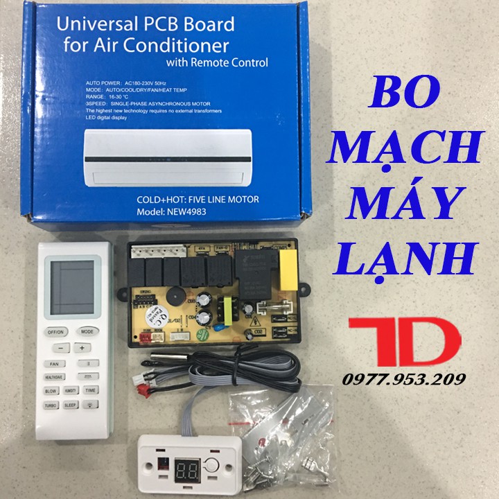 Bo mạch điều hòa 5 dây NEW 4983 có đèn hiển thị số