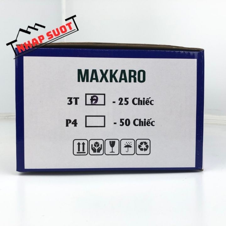 Ổ cắm điện 3 lỗ cắm, ổ ba không dây Maxkaro nhựa chống cháy