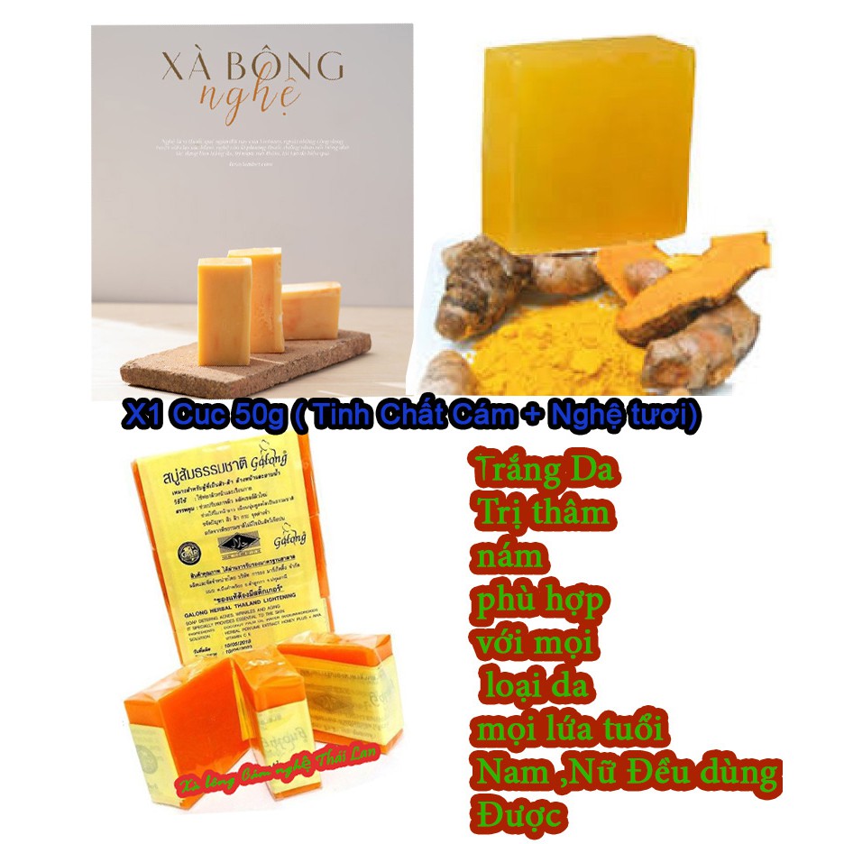 Xà Phòng Thái Lan x1 cục 50g (Tinh Chất Cám gạo + NGhệ TƯơi)
