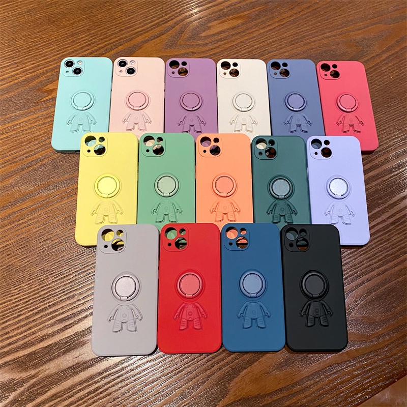 Ốp Điện Thoại Silicon Phối Nhung Hình Phi Hành Gia Cho iphone 11 pro max 12/13 pro max Xs max XR 7plus/8plus se2020