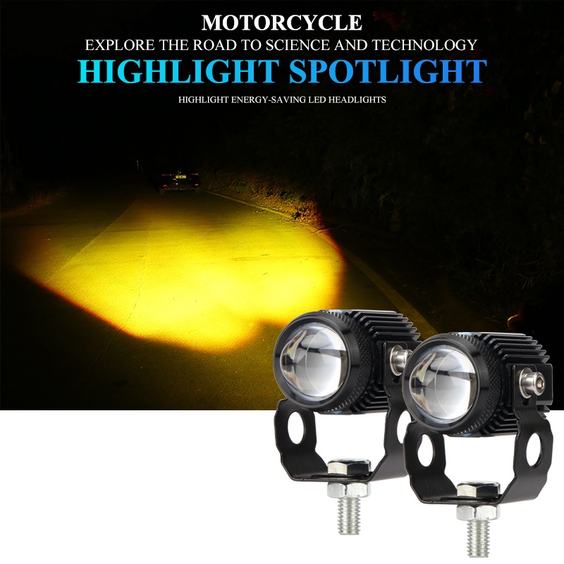 Đèn Pha LED Hai Màu Chống Thấm Nước IP67 Tiện Dụng Cho Xe Máy