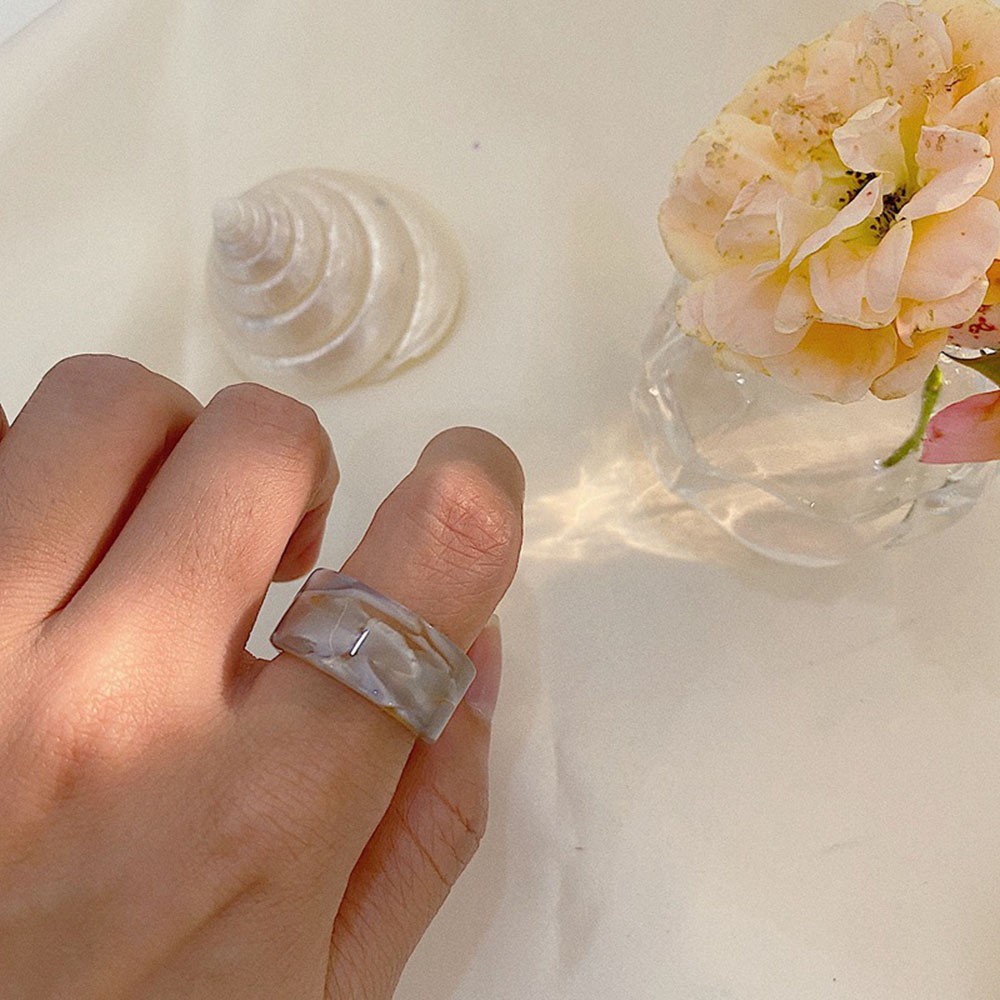 Nhẫn Acrylic Nhiều Màu Sắc Phong Cách Cổ Điển Thời Trang Cho Nữ