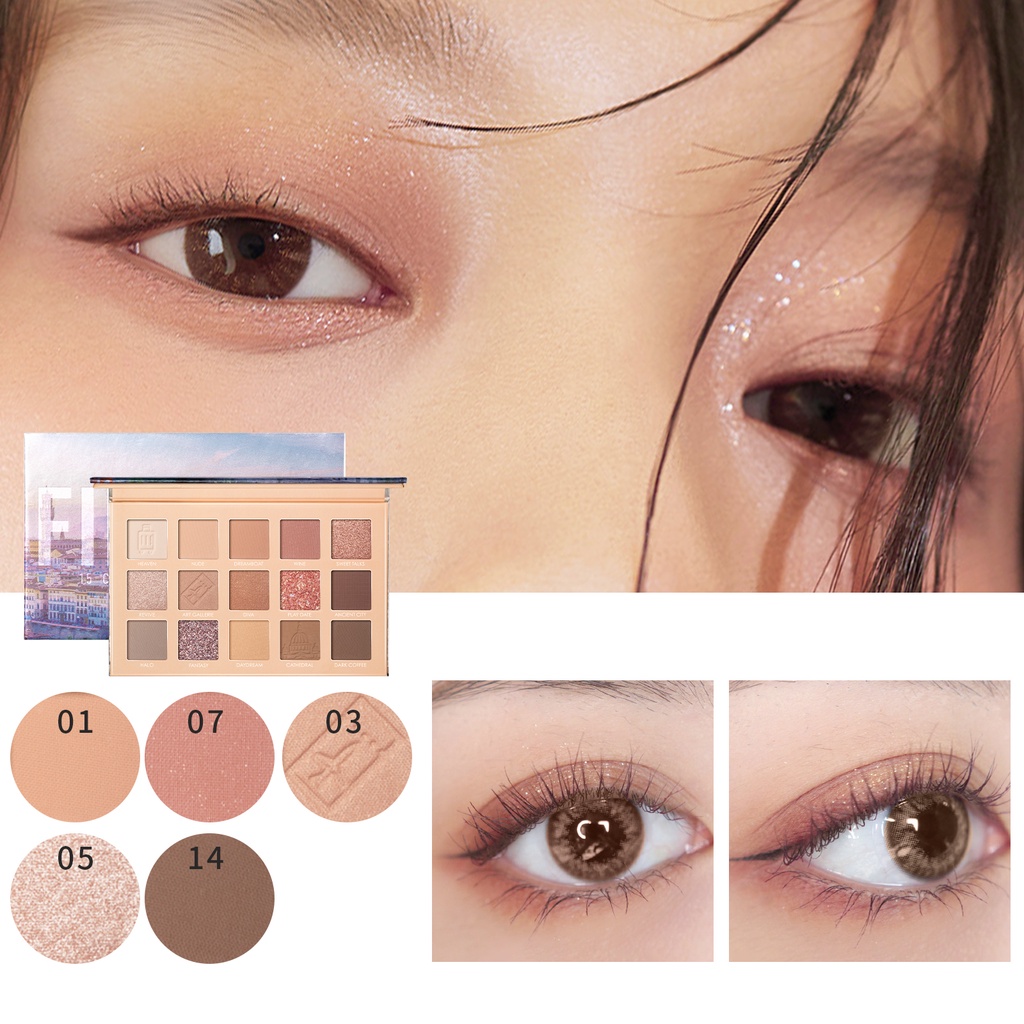 Bảng phấn mắt FOCALLURE 15 màu tông nude lâu trôi cao cấp