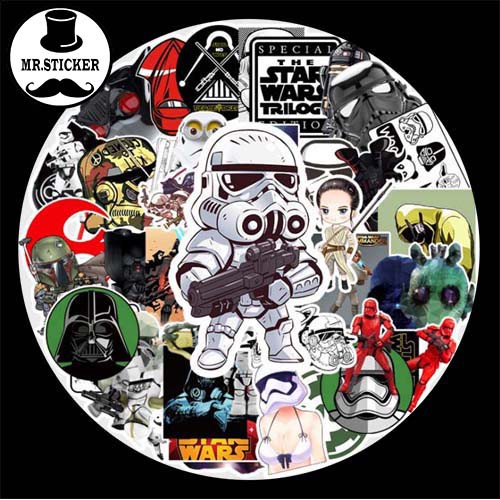 Sticker dán mũ nón bảo hiểm phong cách Star Wars đẹp dán trang trí laptop vali,xe máy, ván trượt - DB.057