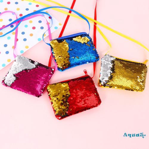 Túi đeo chéo đính sequins lấp lánh thời trang cho bé gái