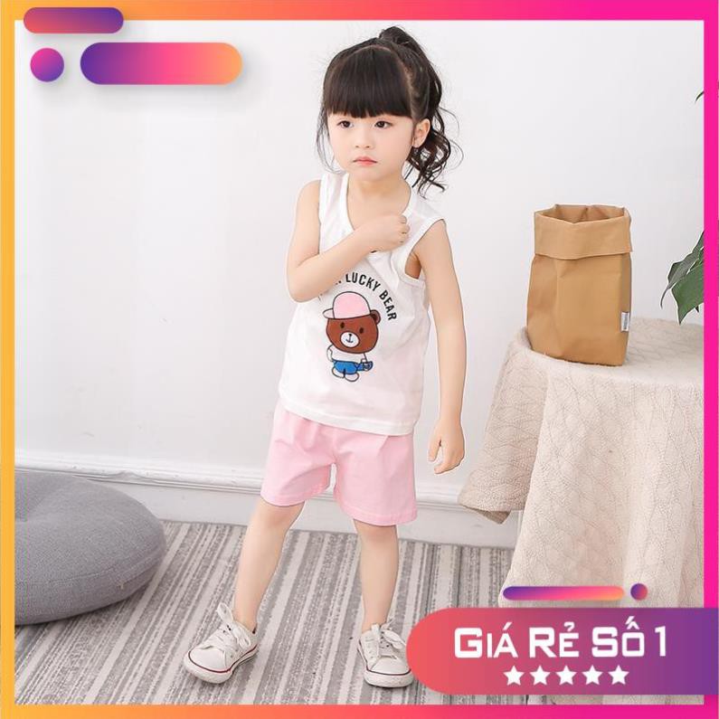 Bộ Ba Lỗ Cho Bé Trai Bé Gái  Từ 1 Đến 8 Tuổi Chất Cotton Mỏng Thoáng Mát Hình In Dễ Thương