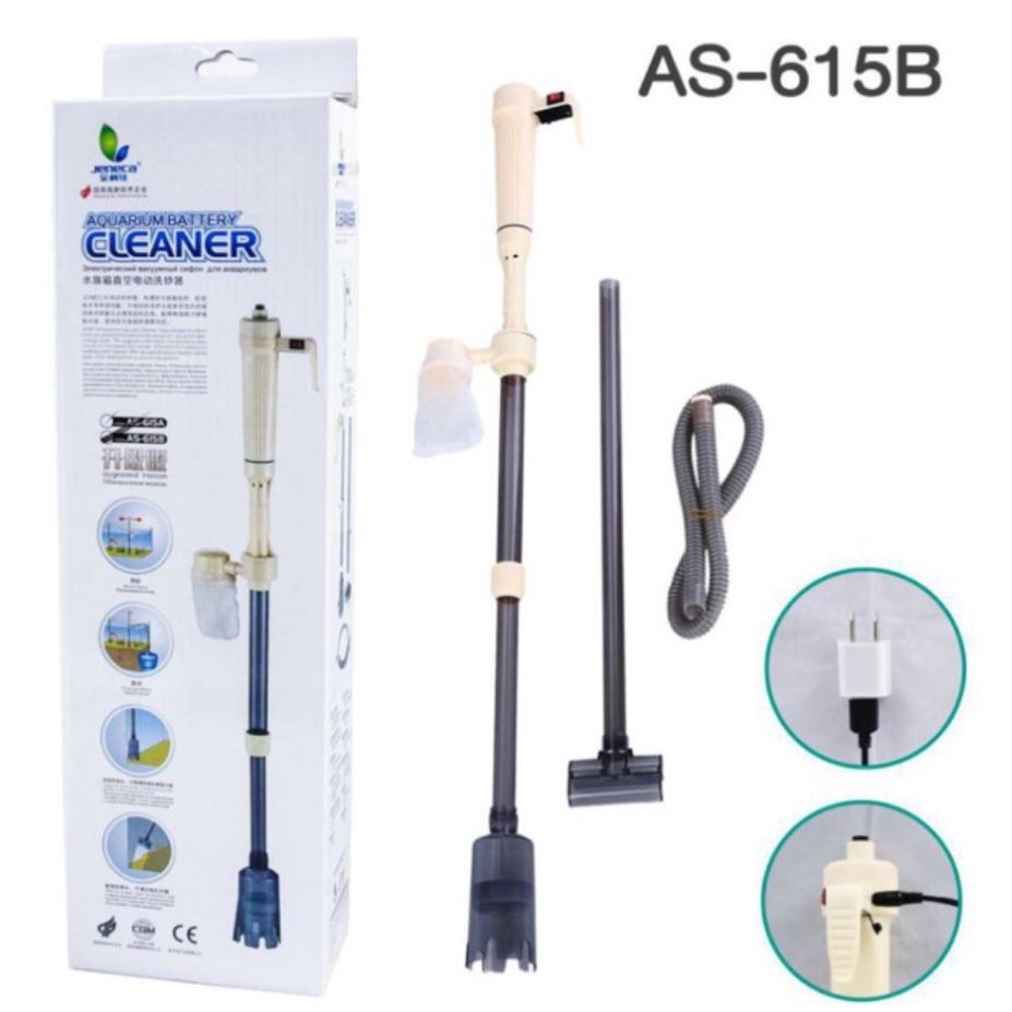 Máy Hút Cặn Vệ Sinh Hồ Cá Chạy Bằng Pin Jeneca AS 615B
