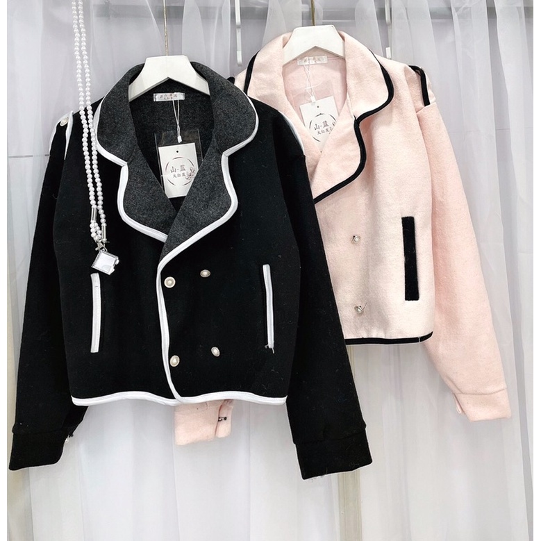[ 𝐅𝐑𝐄𝐄 𝐒𝐇𝐈𝐏 ] ÁO DẠ CỔ VEST MÍ VIỀN SIÊU XINH