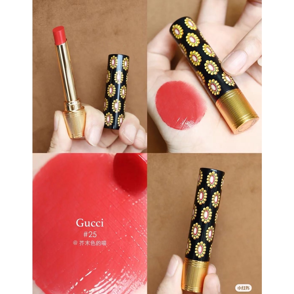 Son Gucci Rouge À Lèvres Matte Lipstick 3.5G, Gucci Rouge de Beauté Brillant Glow &amp; Care Shine Full Size Chính hãng