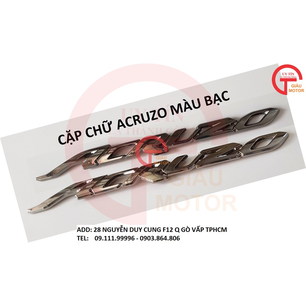 [GIÁ SỐC] CẶP CHỮ ACRUZO MÀU BẠC DÁN XE YAMAHA ACRUZO ,TINH SẢO