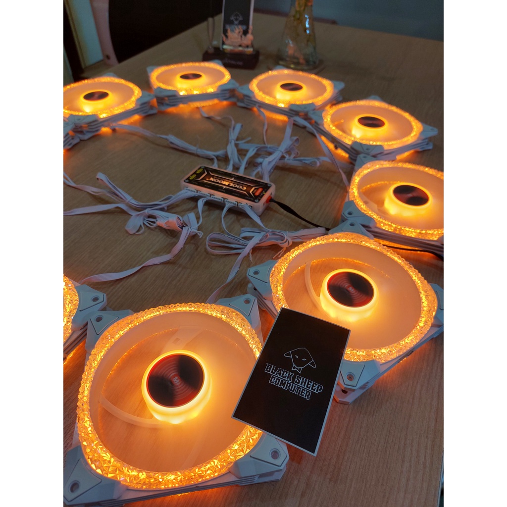 Quạt Fan COOLMOON S5 KIM CƯƠNG WHITE - Tặng Kèm 4 Ốc