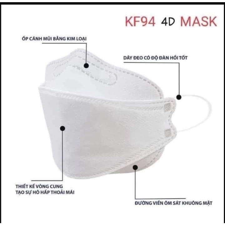 Sét 5 chiếc Khẩu Trang Y Tế KF94 (Bao Bì Chữ Tiếng Việt) , Kháng Khuẩn, Chống Bụi Mịn PM 2.5 ( sỉ sll có sẵn) | BigBuy360 - bigbuy360.vn