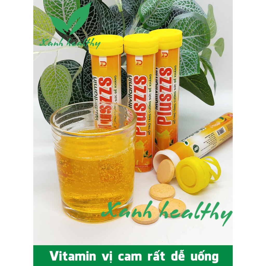 Viên Sủi cam Vitamin C  - Multivitamin PLUSZZS - Hàng chính hãng - bổ sung vitamin khoáng chất tốt cho sức khỏe