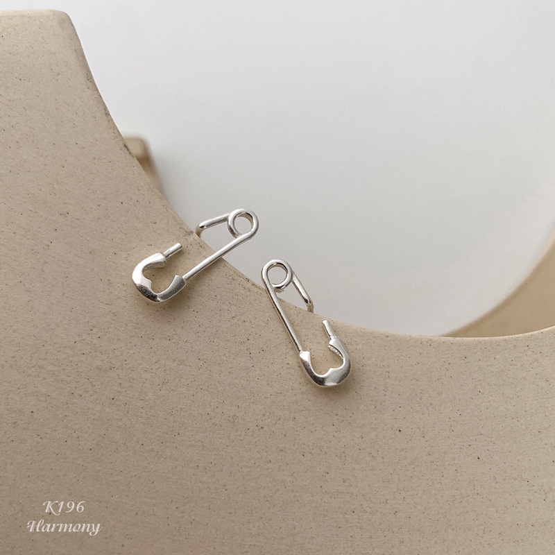 Khuyên tai nữ bạc 925 hình kim băng độc đáo, cá tính, unisex | HARMONY ACCESSORIES K196