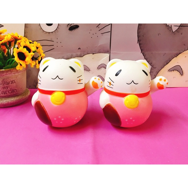 Squishy mèo thần tài may mắn