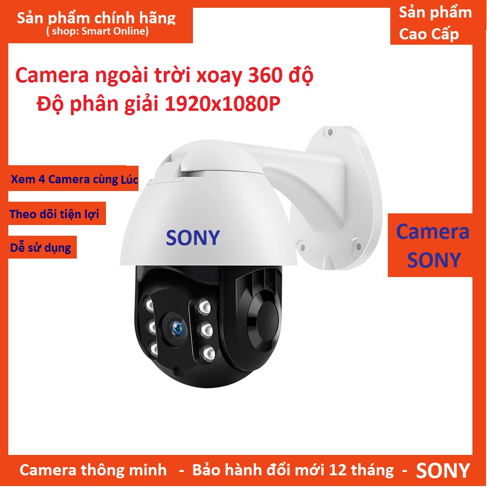 Camera wifi PTZ 19HS200 xoay 360 độ ngoài trời chuẩn FullHD1080p-2.0Mpx-200 chống nước cực tốt (SONY 19HS)