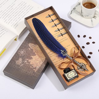 Set Bút Lông Vũ Vintage Siêu Đẹp - Màu chọn ngẫu nhiên