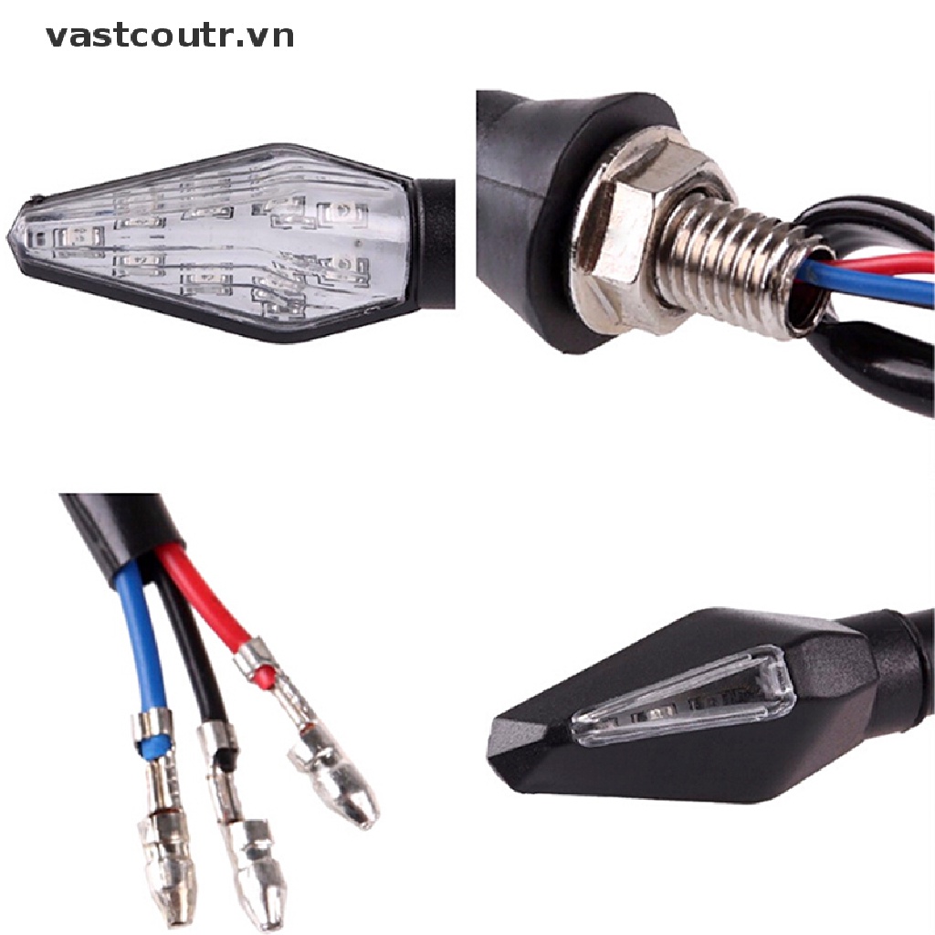Đèn xi nhan 12 bóng led màu hổ phách + xanh dương thông dụng cho xe máy chất lượng cao