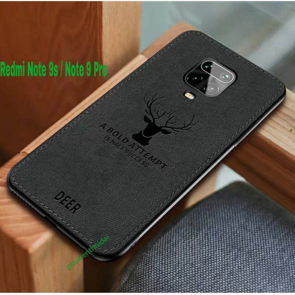 Ốp lưng Redmi Note 9s / Note 10 Pro / Note 9 Pro chống sốc vải đầu hươu thời trang cao cấp