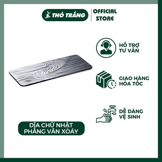 Đĩa Chữ Nhật Phẳng Bày Sushi Vân Xoáy Đẹp 416870