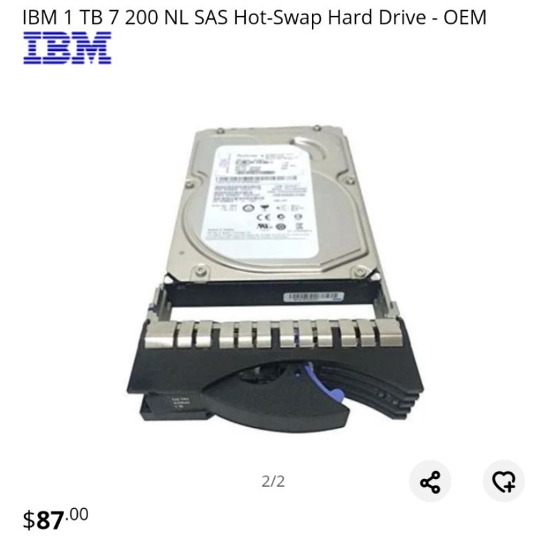 Ổ cứng máy chủ gồm Khay IBM - 42D0547 và 42D0549 - ST31000640SS - 3.5" 1TB SAS HDD