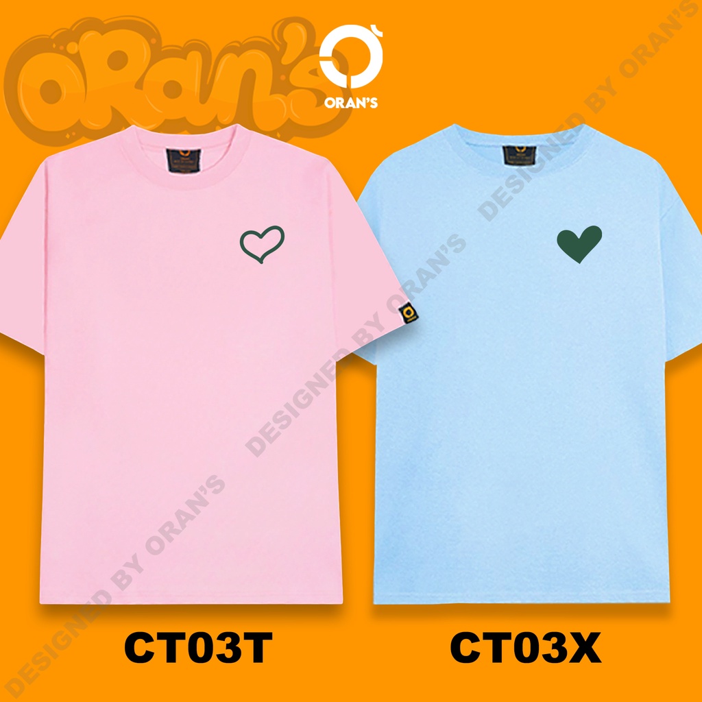 Áo đôi hình trái tim 03 unisex phông tay lỡ cho nam nữ Oversize chất COTTON, FULLBOX ORANS - ORAN'S TEE BASIC