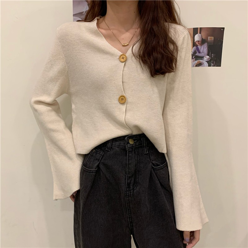 Áo cardigan tay loe màu be DK020 | BigBuy360 - bigbuy360.vn
