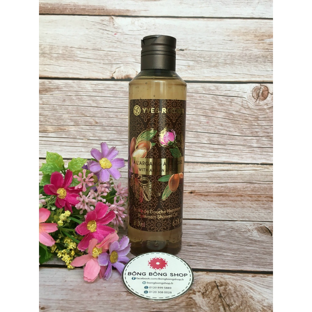 (Chuẩn Pháp-200ml) Dầu tắm Yves Rocher Hammam Argan Rose