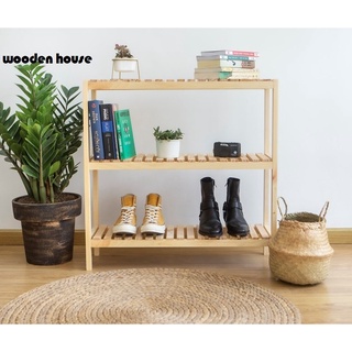 KỆ GIÀY DÉP GỖ THỖNG 3 TẦNG - SIZE 80 CM - 3T80