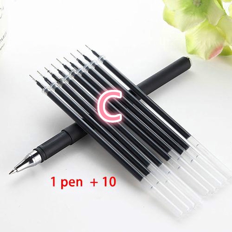 Set 20 Ruột Bút Mực gel Màu Đen Đỏ Xanh Ngòi 0.5mm