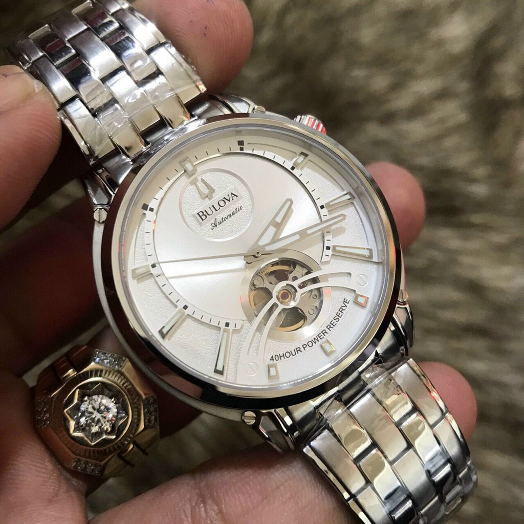 Đồng Hồ Nam Bulova 96A199 Lộ Cơ , Size 42mm , Màu Silver