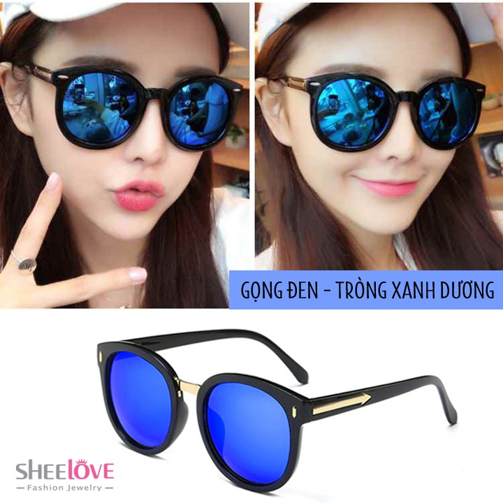 Kính mát nữ thời trang Hàn Quốc gọng mũi tên vàng tròng tráng gương nhiều màu Chống tia UV400 Mẫu mới 2019 K5016 | BigBuy360 - bigbuy360.vn