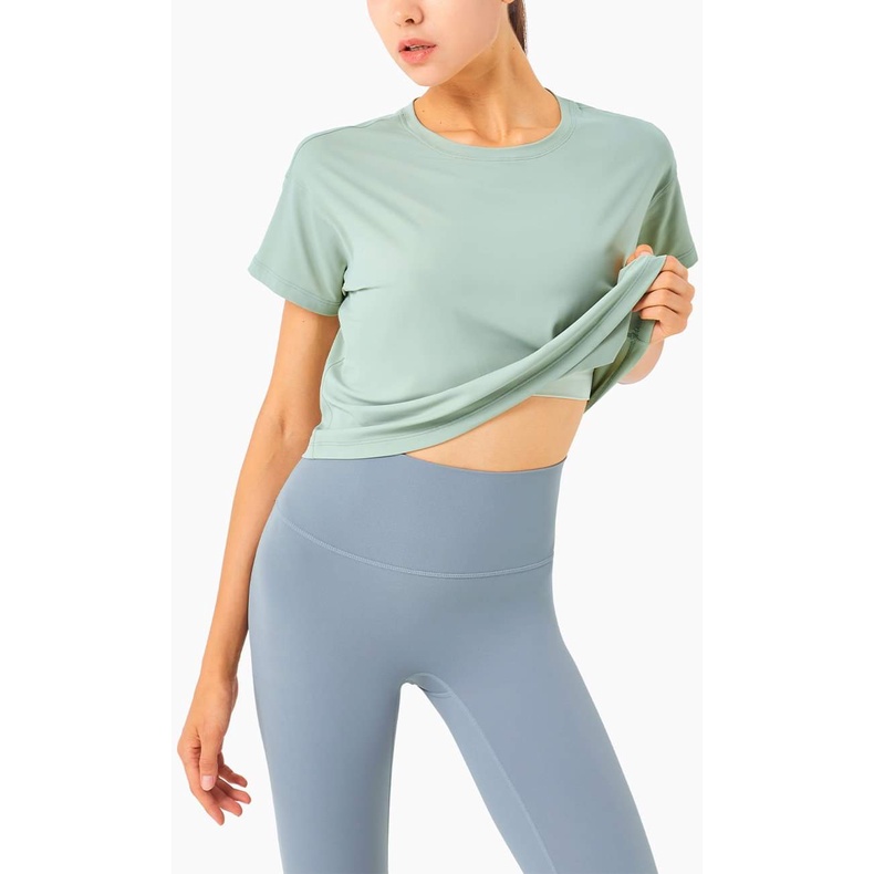 Áo thun rộng ATHUN02 có tay tập Gym Yoga nữ LENCY SHOP vải thoáng mát co giãn 4 chiều