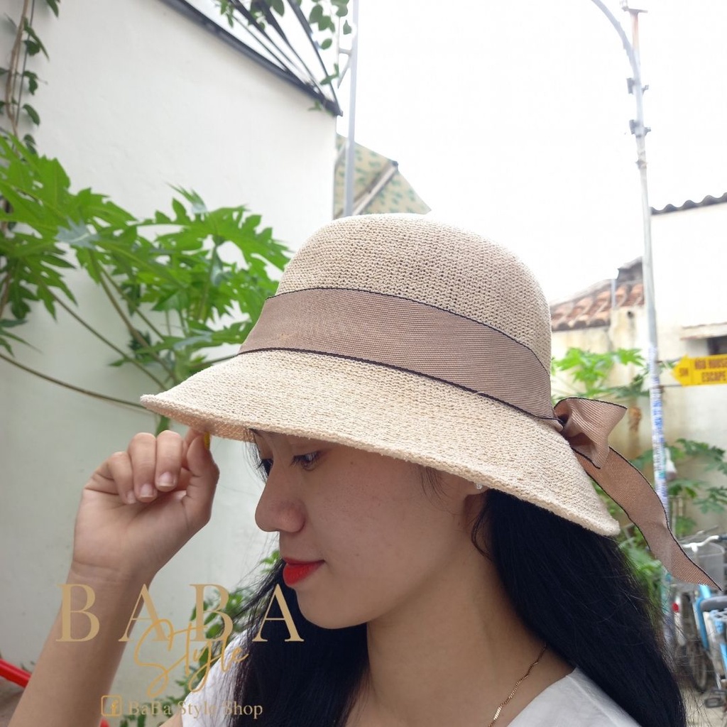 Mũ Cói Nữ Thời Trang vành Nhỏ Phong Cách Hàn Quốc Không Mất Phom Dễ Gấp Gọn Thân Thiện Môi Trường