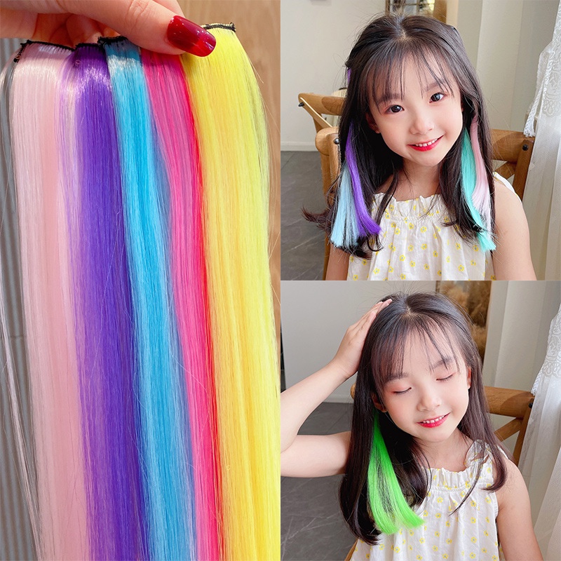Tóc Giả Nối Dài Kiểu Thắt Bím Cho Bé Gái