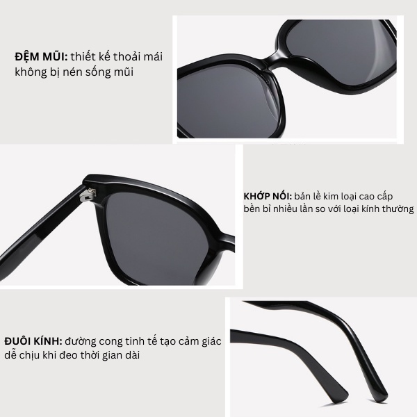 Kính mát thời trang nam nữ chống tia UV400 dáng kính đẹp trẻ trung phong cách Hàn quốc